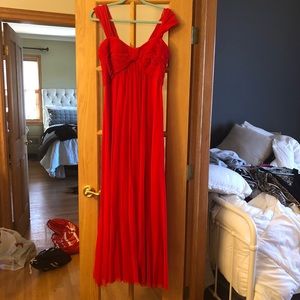 ALBERTO MAKALI RED EMPIRE GOWN